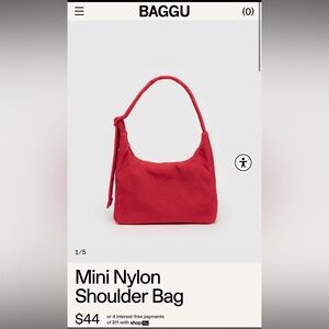 Baggu Red Mini Nylon Shoulder Bag